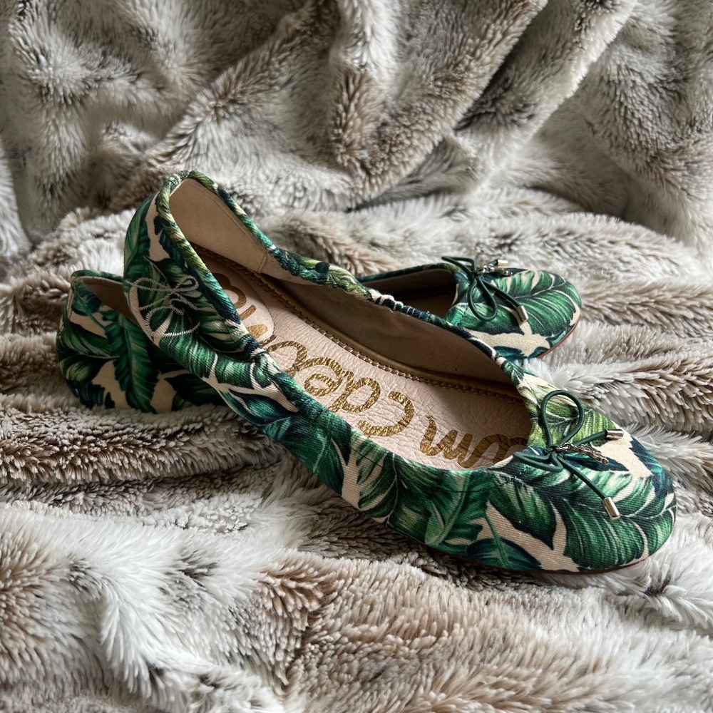 Sam Edelman Felicia Ballet Flat Shoes - Palm Trees - Women 6M